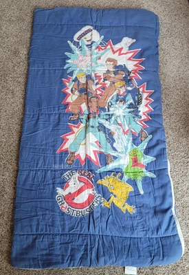 Vintage  1986 The Real Ghostbusters Child Sleeping Bag Zipper Works 54”x 28” - Image 1 of 4
