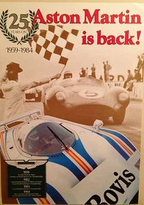 Aston Martin Is Back! 25 years! 1959-1984 Factory.Original Car Poster Rare! - Picture 1 of 1