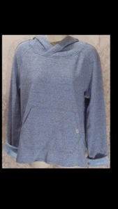 UGG Hoodie Top Long Sleeve Fleece Lined Sweatshirt Pockets Large Heathered Blue - Picture 1 of 9