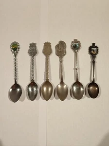 Lot de 6 cuillères à café, Collection, Souvenirs, Vintage, Ville/Pays - Picture 1 of 13