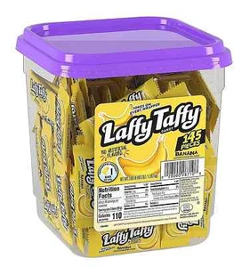 Laffy Taffy Mini Banana Bar Candy Tub 49.3 oz. Bulk 145 Pc. - Picture 1 of 3