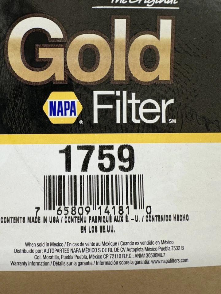 NAPA Gold Fluid Power Filter 1759 Hydraulic Large