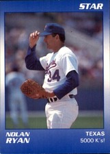 1990 Star Ryan #7 Nolan Ryan 5000 K's STRIKEOUTS TEXAS RANGERS Vintage (EX-MT)