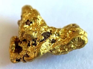 Gelbgold natürliches Nugget 96,07% Au Reinheit gemäß XRF Spektrometer Test 0,86gr - Bild 1 von 12