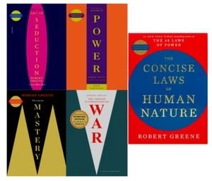 Robert Greene Collection 5 Books Set  [CONCISE] Seduction Power Mastery War - Picture 1 of 5