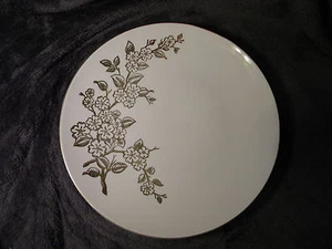 Edwin M. Knowles Apple Blossom China Dinner Plate 22 Karat Gold Floral Design - Picture 1 of 2