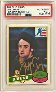 1980-81 Topps Jim Craig Team USA Olympic Gold Signed Auto RC Card #22 PSA/DNA - Picture 1 of 1