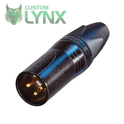 Neutrik NC3MXX-B Male XLR Cable Connector. Pro 3 PIN Solder Plug. Gold Pins • 4.86£