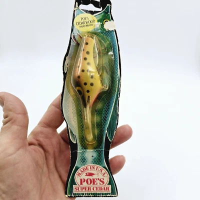 Vtg New Poe's Series 300 Super Cedar Wood Rainbow Trout Crankbait In Fish Pack - Image 1 of 4