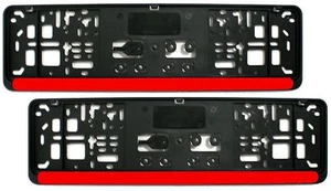 Juego de 2 soportes de matrícula 46 cm listón ROJO soporte de matrícula corto 460 mm - Imagen 1 de 1