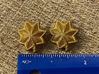 Pair Of WWII US Army Major Leaf Rank Insignia Device Uniform Size Pins Heavy