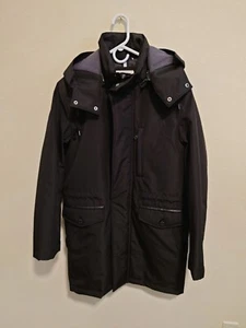 Cole Haan Signature Men's Bonded Nylon Car Coat with Attached Hood Black Small - Picture 1 of 4