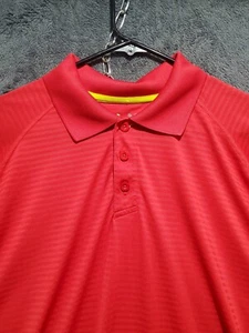 Under Armour Green HeatGear Loose Casual Polo Golf Shirt RED Mens Size M Medium - Picture 1 of 9