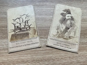 1860er Seth Kinman früher California Mountain Man Lincoln Stuhl 2 1/2" x 4" 2 CDV - Bild 1 von 4