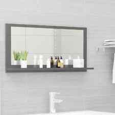 vidaXL Bathroom Mirror High Gloss Grey 80x10.5x37 cm Engineered Wood Durable
