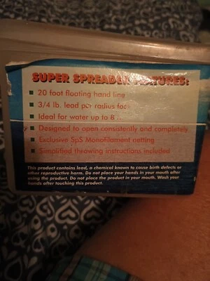 NUEVO SELLADO Super Esparcidor Red Fundida Serie SS-750 Cebo Pesca Peces 3 ft Radio Foto 1 de 4