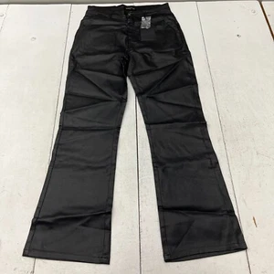 Gingtto Black Leather Slim Fit Stacked Bell Bottom Pants Men's Size 30 NEW - Picture 1 of 7