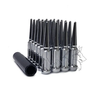 25 tuercas de clavo de ranura cromadas 1/2-20 para Jeep Wrangler JK YJ TJ KK MJ + llave Foto 1 de 4