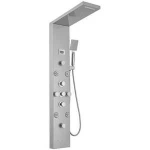 Dual 6-in-1 Shower Panel Tower with Rainfall & Waterfall, Nickel/Chrome - Picture 1 of 11