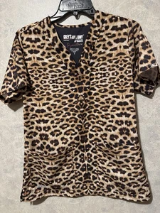Grey’s Anatomy by Barco Cheetah Animal Print Scrub Top STRETCH Size S - Picture 1 of 3