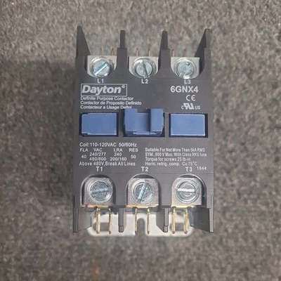 Contactor de propósito definido Dayton 6GNX4 Foto 1 de 4
