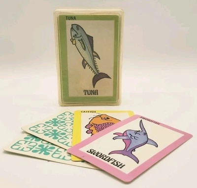 Juego de cartas vintage Go Fish años 70 baraja educativa animales del océano Whitman Foto 1 de 2