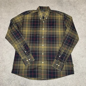 Barbour Shirt Mens XL Green Endsleigh Tarten Check Tailored Fit Casual - Picture 1 of 12