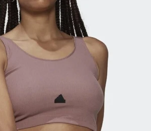 NWT adidas Womens Ribbed Crop Top Original Size Medium - Picture 1 of 8