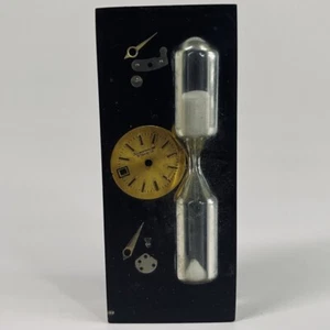 Vtg Lucite Hourglass Sand Timer Paperweight MCM Art deco Hong Kong 1960s Modern - Picture 1 of 9