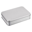 Metal Tin Box, 6.3" x 4.33" x 1.38" Tinplate Containers with Lids, Silver Tone