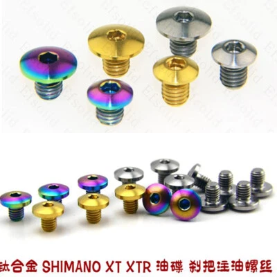 2x Tornillos de titanio para SHIMANO XT XTR bicicleta de carreras disco freno aceite tapa del cilindro Foto 1 de 4