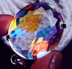 98.75 Ct Mystic Quartz Multi-Color GS Solid Silver Certified Pendant Loose Gems - Picture 1 of 7