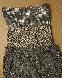 Lot of 3 Gray & Tan Sweatpants Joggers Leopard Print & Camo Girls Size 14 - Picture 1 of 11