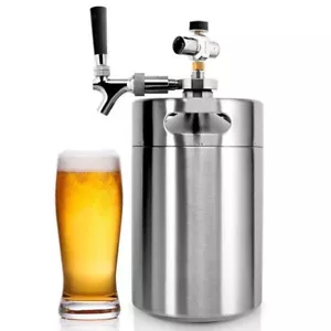 NutriChef Homebrew Double Wall Mini Keg Beer Dispenser - 128 oz. Double Wall - Picture 1 of 10