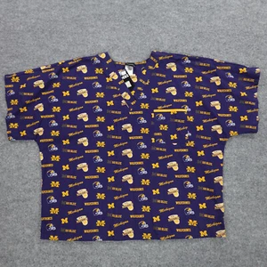 University Of Michigan Wolverines Scrub Top 2X Football Basketball NCAA Logo - Picture 1 of 14