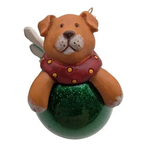 Russ Berrie Wags to Whiskers handbemalt Glas Ornament braun Hund mit Flügeln - Bild 1 von 7