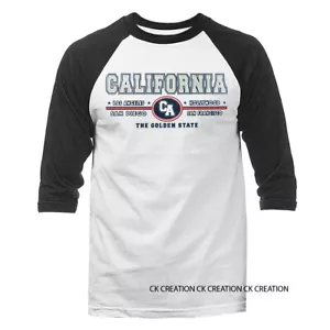 The Golden State California Republic Cali Life grafica manica a 3/4 Raglan - Foto 1 di 10