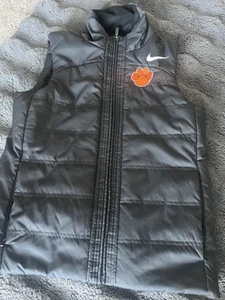 NIKE Clemson Tigers Quilted Puffy Vest Men's Medium Black Zip Up Embroidered - Picture 1 of 7