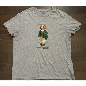 Polo Bear By Polo Ralph Lauren Grey T Shirt Size Large - Picture 1 of 6
