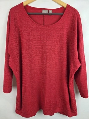 Blusa camisa manga 3/4 con textura roja talla 3 XL de Chico para mujer Foto 1 de 4