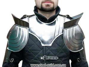 Medieval Knight Avalon Larp Pair of Pauldrons With Gorget Shoulder Armor Set - Picture 1 of 4