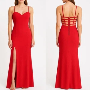 Red Strappy Back Long Maxi Dress – Size 3/4 - NWT - Picture 1 of 3