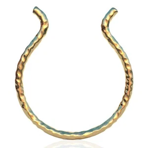 Fake septum Ring - 14K Gold Filled Fake Nose Ring - Fake Piercings - 20 Gauge - Picture 1 of 3