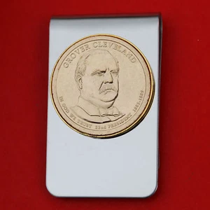 2012 Presidential Dollar BU Unc Coin Money Clip NEW - Grover Cleveland - Picture 1 of 20