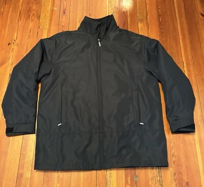 Chaqueta pesada negra con cremallera talla XL de Johnston & Murphy para hombre Foto 1 de 4