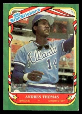 1987 Fleer Star Stickers #117 Andres Thomas Atlanta Braves Baseball card - Image 1 of 2