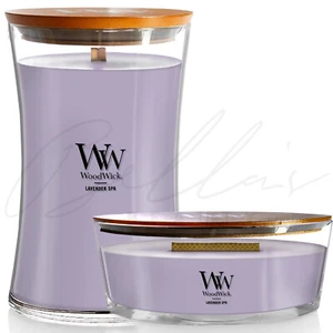 WOODWICK Lavender Spa Scented Candle *Ellipse / Large Hourglass* *CHOOSE ITEM* - Picture 1 of 7