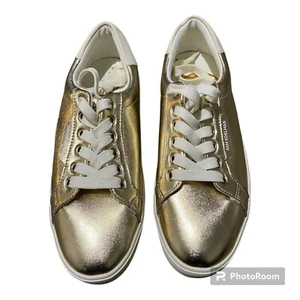 Sam Edelman Ethyl Gold Leaf Sneakers 👟 Women’s 9 Lace-Up Stylish Casual Kicks - Picture 1 of 11