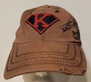 Super K 1926 Hat Youth kids Cap Stretch Distressed Brown - Picture 1 of 7