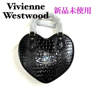 Bolso de Mano Vivienne Westwood Corazón Cuero Cocodrilo 2WAY Negro - Imagen 1 de 10